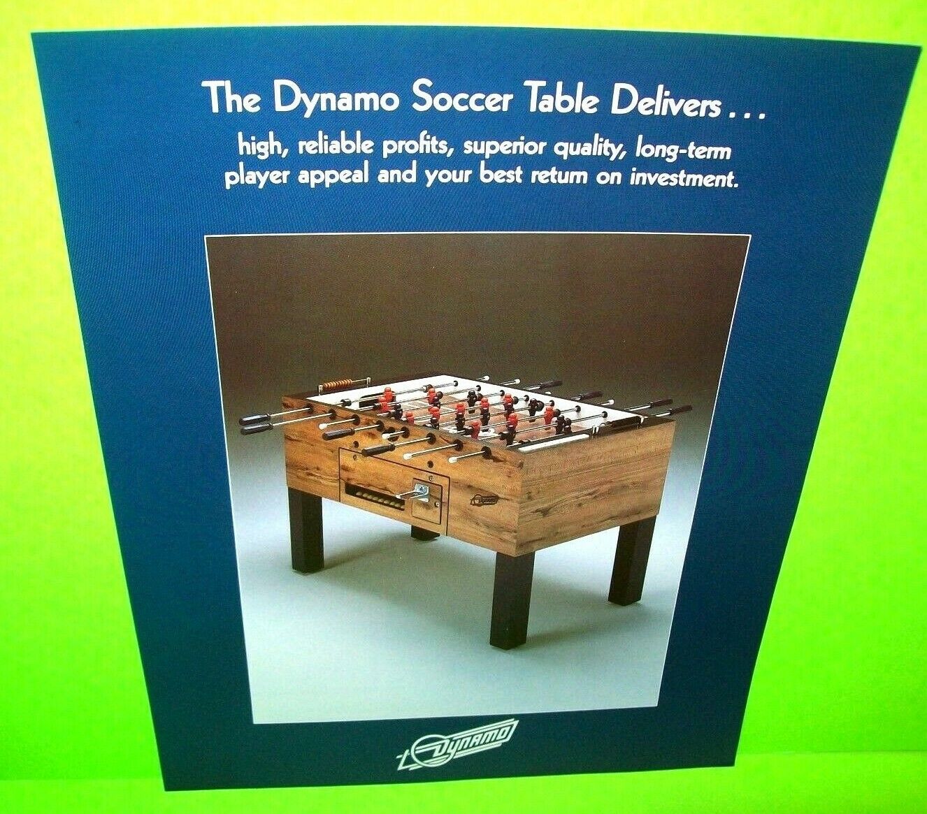 Dynamo Foosball Table Flyer Vintage Original Soccer Arcade Game Promo 8