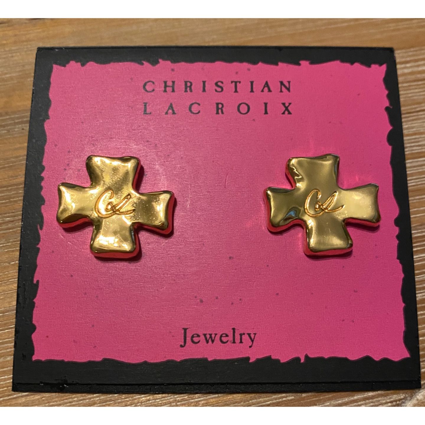 Iconic Christian Lacroix Cross Earrings