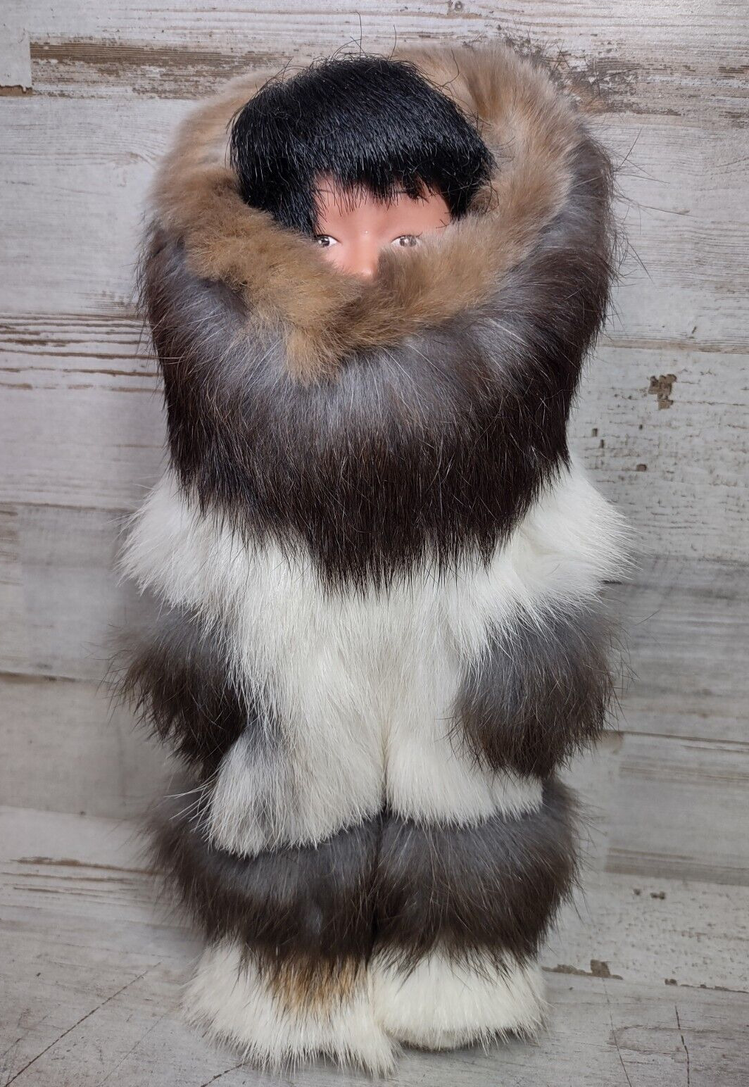 Vintage Eskimo Inuit Native Alaskan Doll in Soft Rabbit Fur Clothing ...