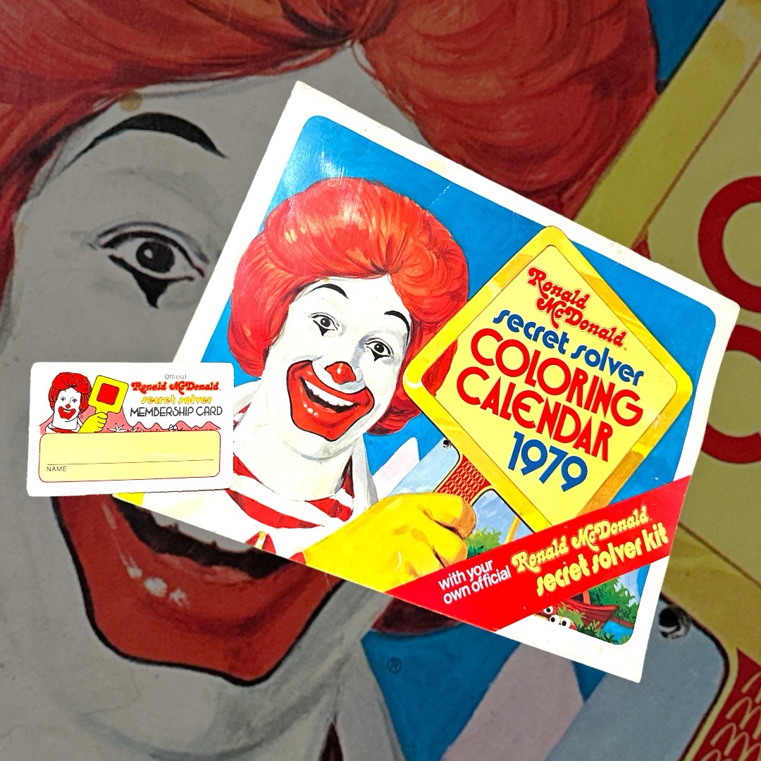 Vintage 1979 McDonald's Ronald McDonald Secret Solver Coloring Calendar ...