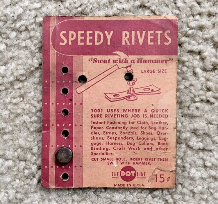 Vintage SPEEDY RIVETS Store Display Advertising - The Dot Line - Made ...