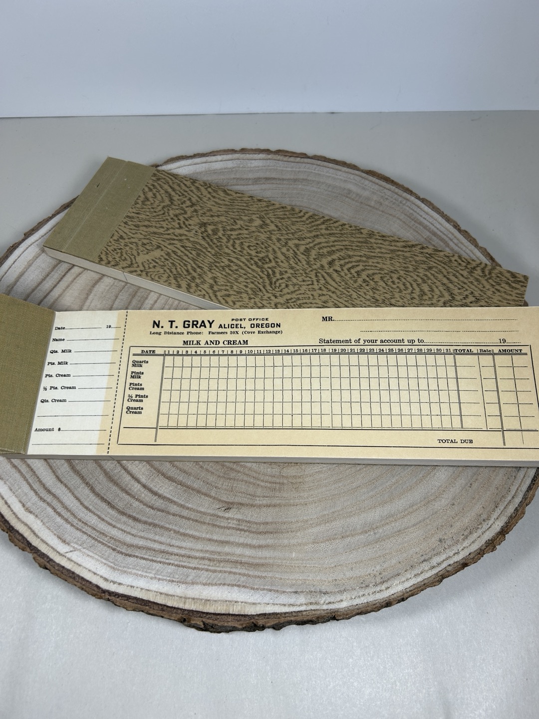 Vintage NT Gray Order Pad Milk Cream Delivery Alicel Oregon Ephemera