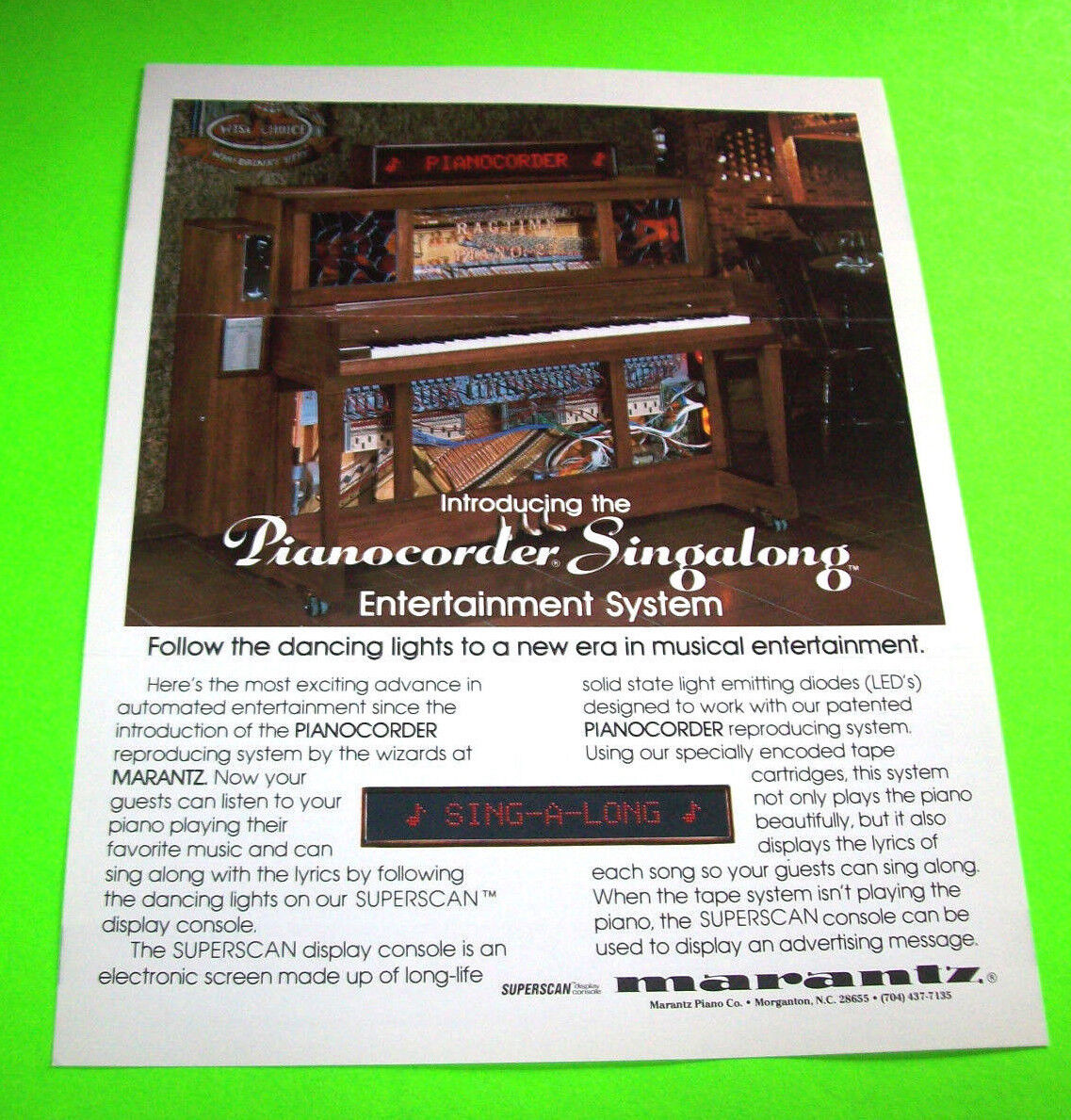 Marantz Pianocorder 1982 Original Piano Music Singalong Promo Sales