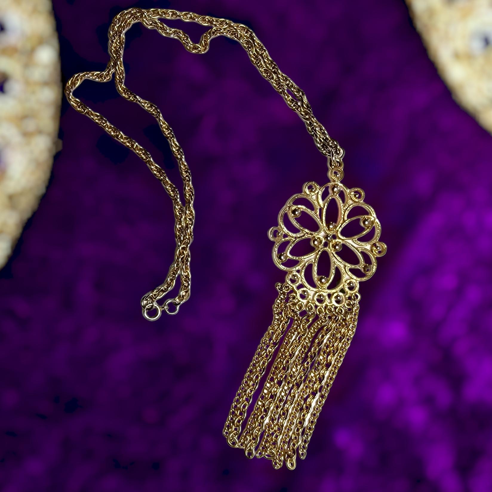 Califlower Rope Chain Vintage Gold Tone 22