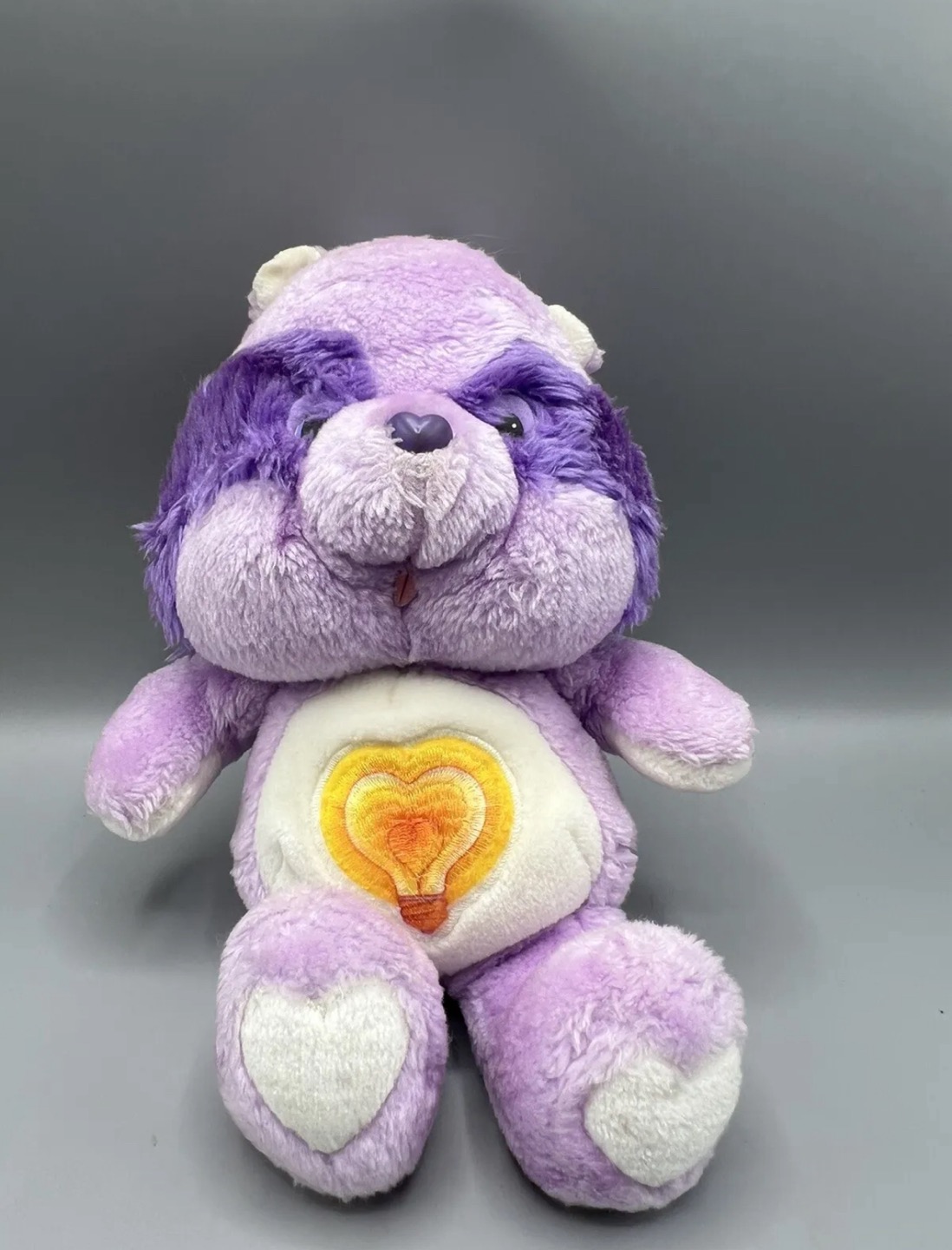 VIintage 1984 Kenner Care Bear Cousins Bright Heart Purple Racoon Plush