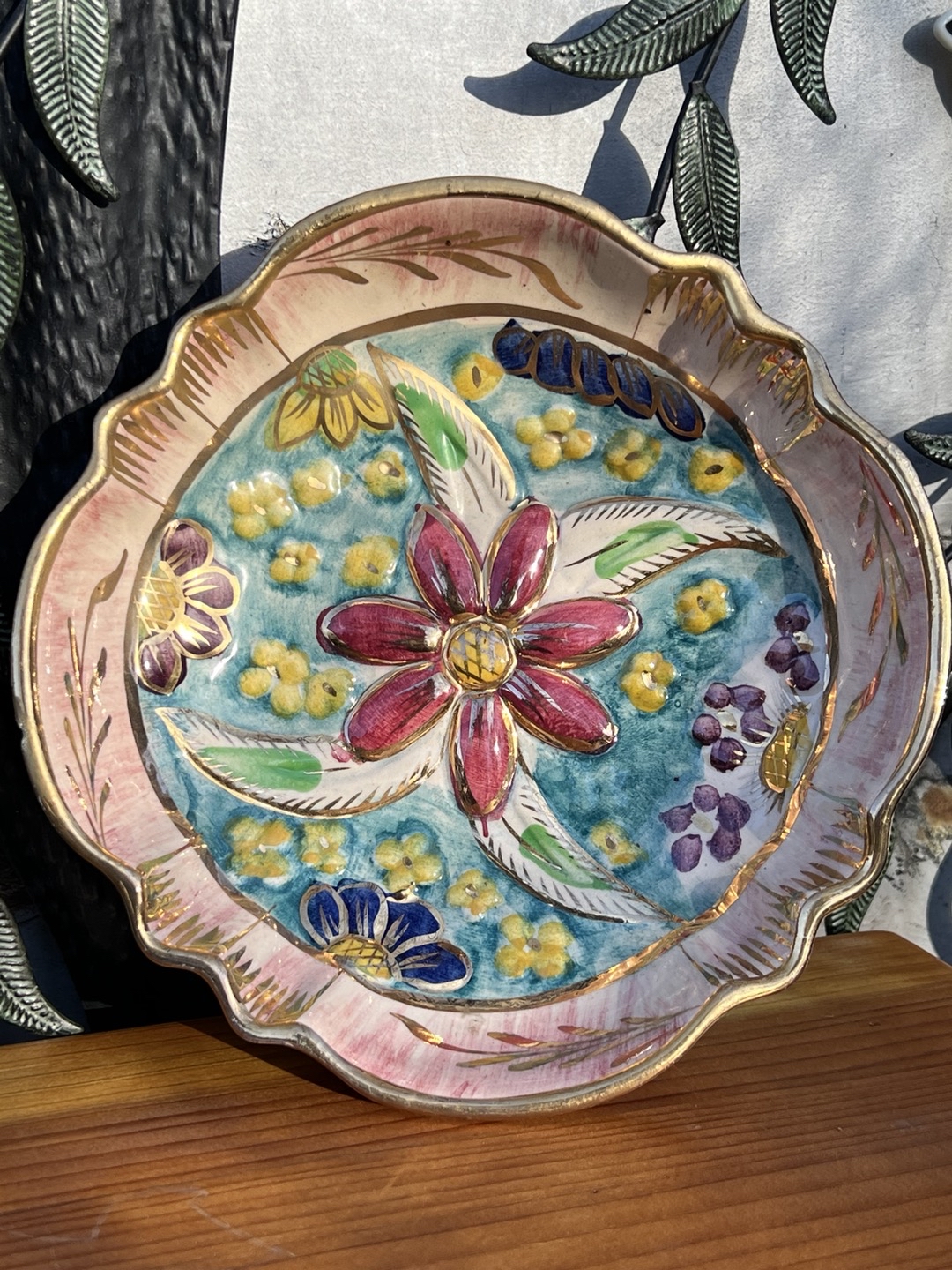Beautiful Hand Painted Dish- Wall Hanging Belgium